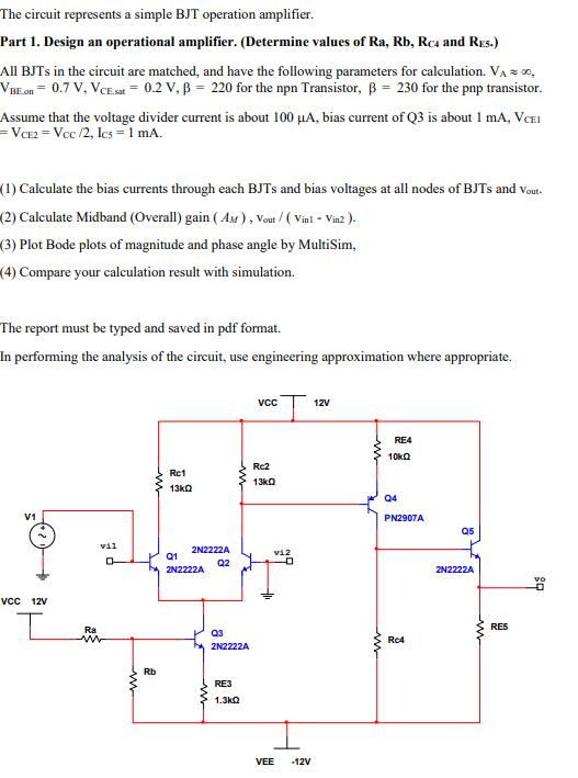 Solved The Circuit Represents A Simple BJT Operation | Chegg.com