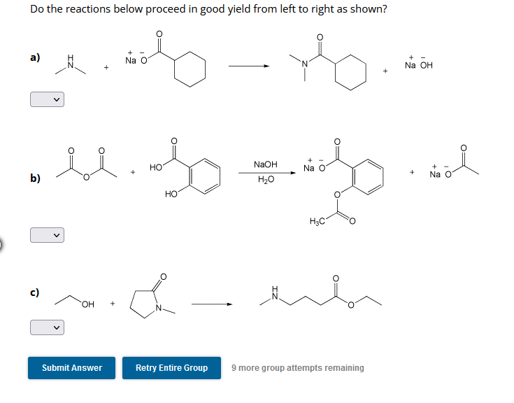 Solved Do the reactions below proceed in good yield from | Chegg.com