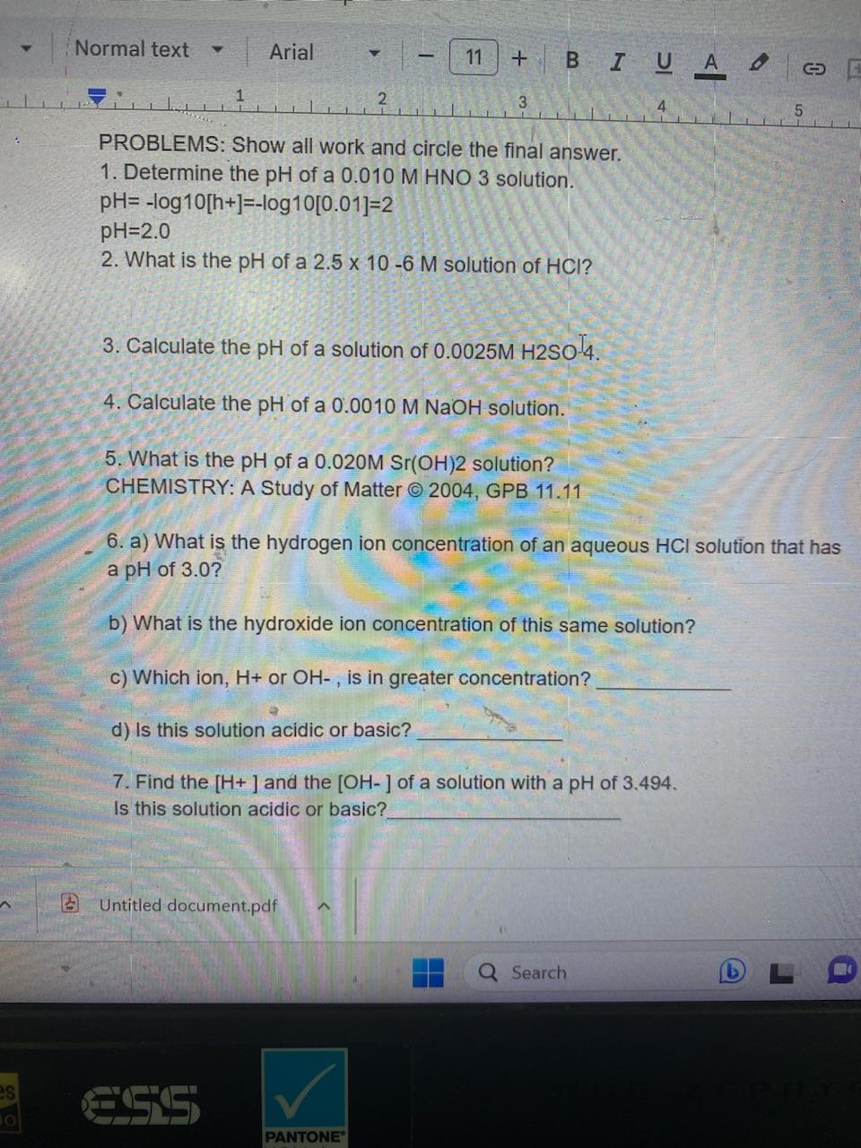 Solved PROBLEMS: Show all work and circle the final answer. | Chegg.com