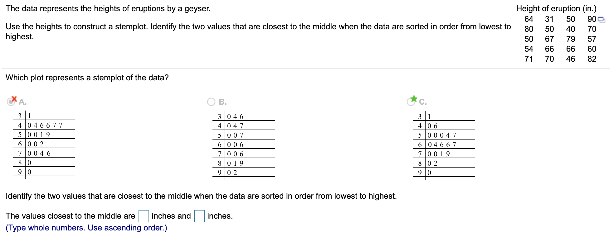 Solved The Data Represents The Heights Of Eruptions By A | Chegg.com