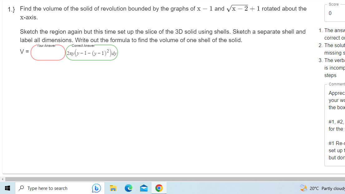 Solved Find The Volume Of The Solid Of Revolution Bounded By | Chegg.com