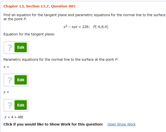 Solved Chapter 13, Section 13.7, Question 005 Find An | Chegg.com