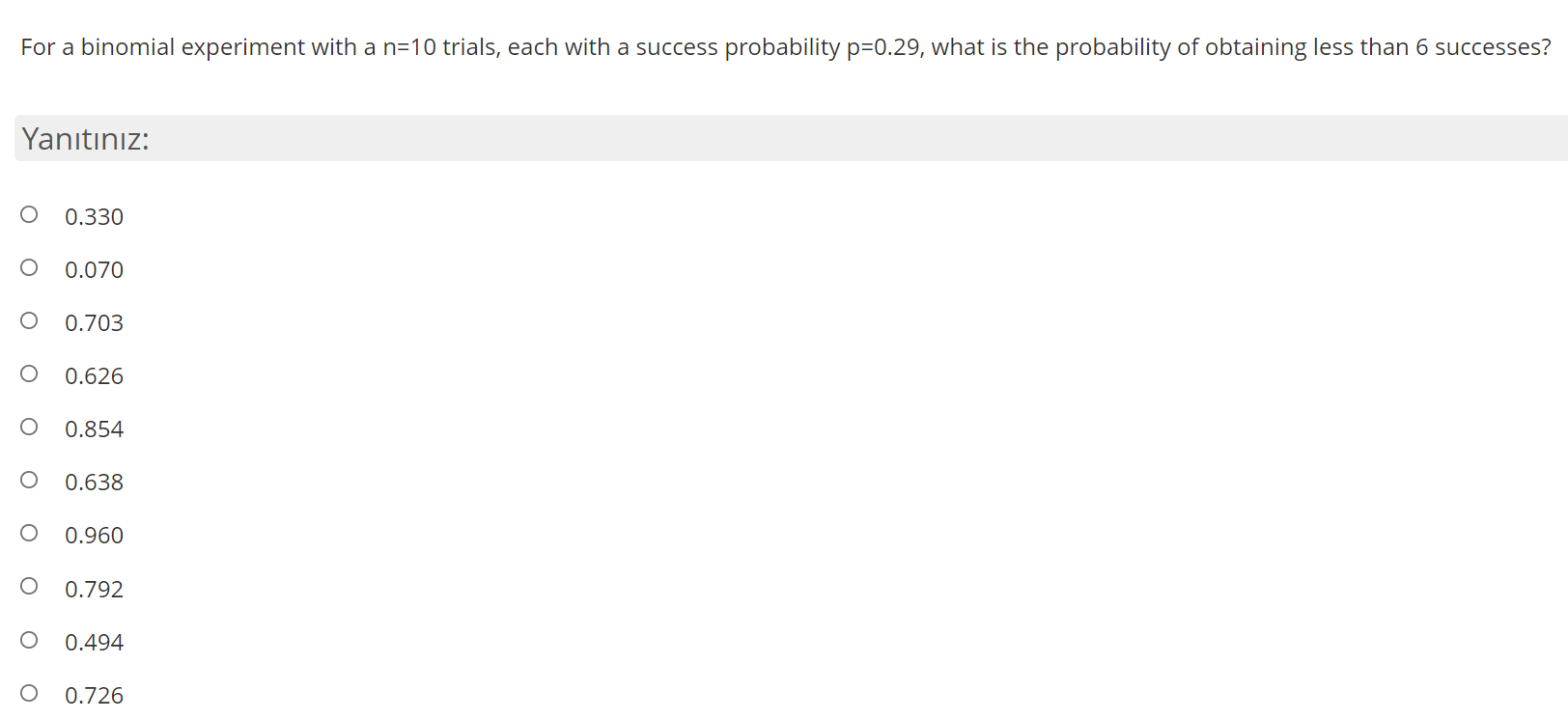 Solved For A Binomial Experiment With A N=10 Trials, Each | Chegg.com