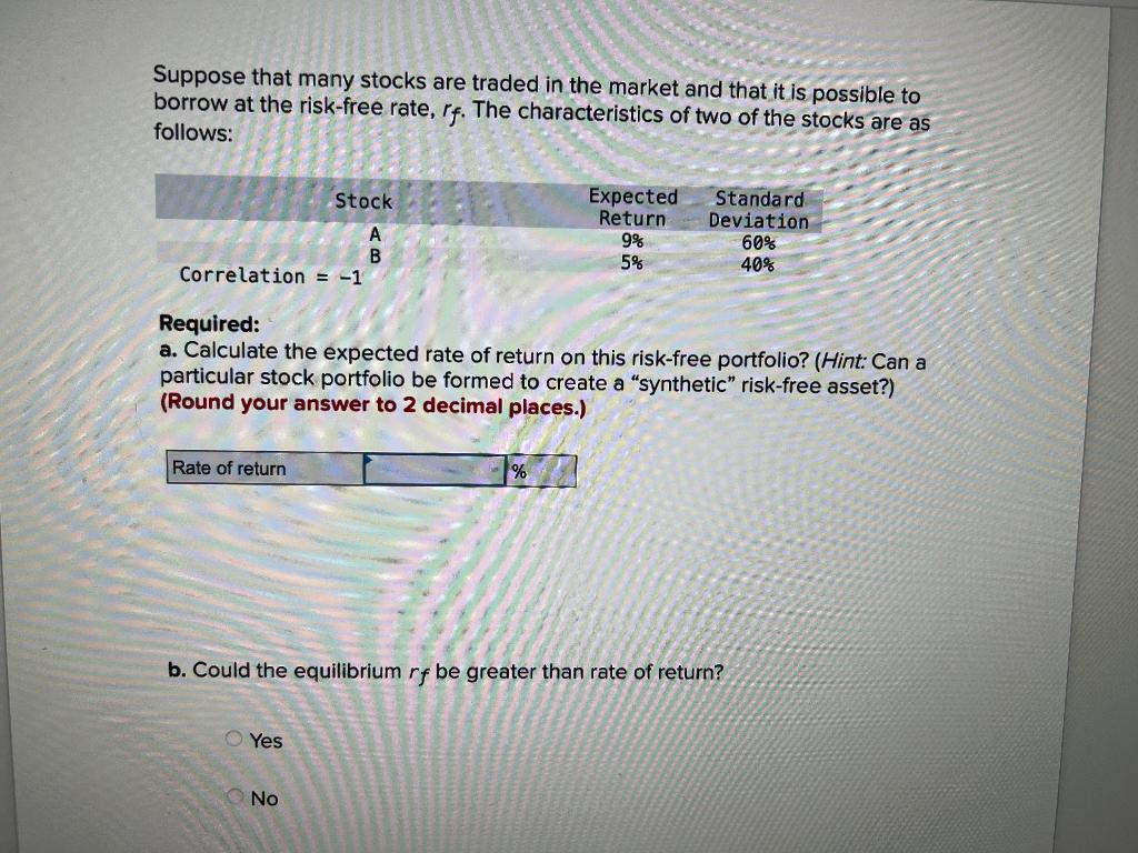 Solved Suppose That Many Stocks Are Traded In The Market And | Chegg.com