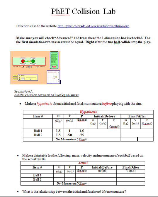Need help, please fill out the chart after the sim | Chegg.com
