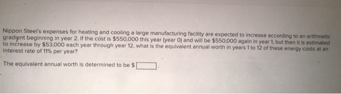 Solved Nippon Steel's expenses for heatin gradient beginning | Chegg.com