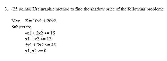 Solved 3. (25 points) Use graphic method to find the shadow | Chegg.com