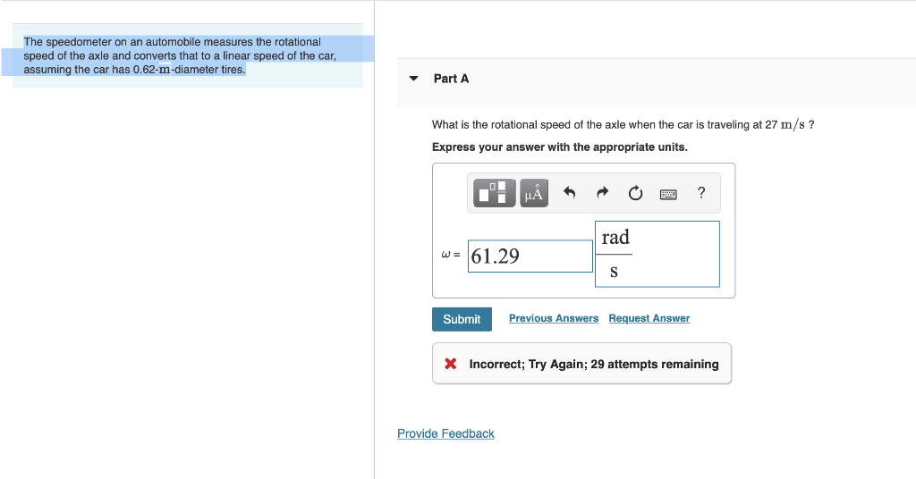 Solved The speedometer on an automobile measures the