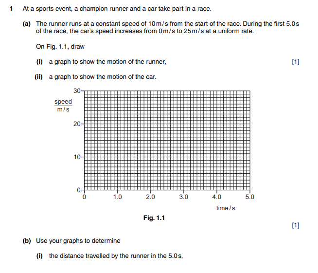 Solved 1 At a sports event, a champion runner and a car take