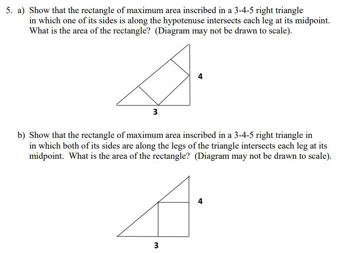 Solved 5. a) Show that the rectangle of maximum area