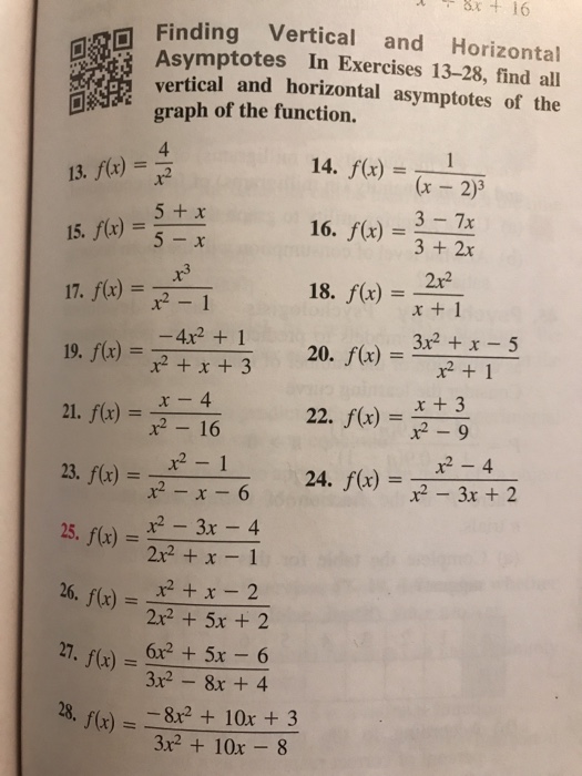 Solved: Finding Vertical And Horizontal Asymptotes In Exer... | Chegg.com