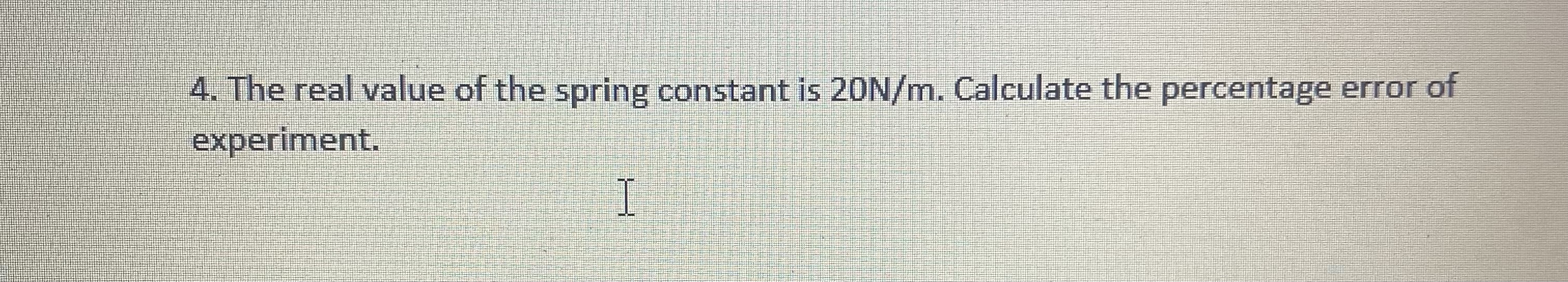 spring constant experiment error