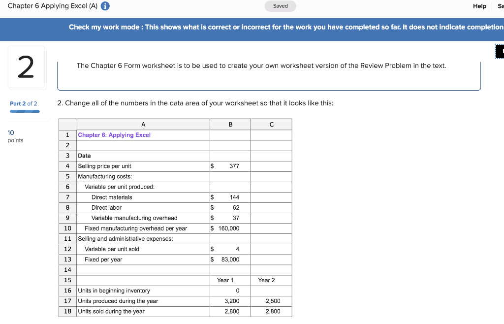 Solved Chapter 6 Applying Excel (A)i Saved Help Sa Check my | Chegg.com