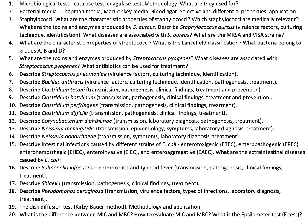 Solved 1. Microbiological tests catalase test, coagulase