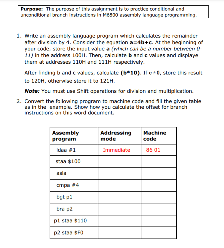 Solved Purpose: The purpose of this assignment is to | Chegg.com