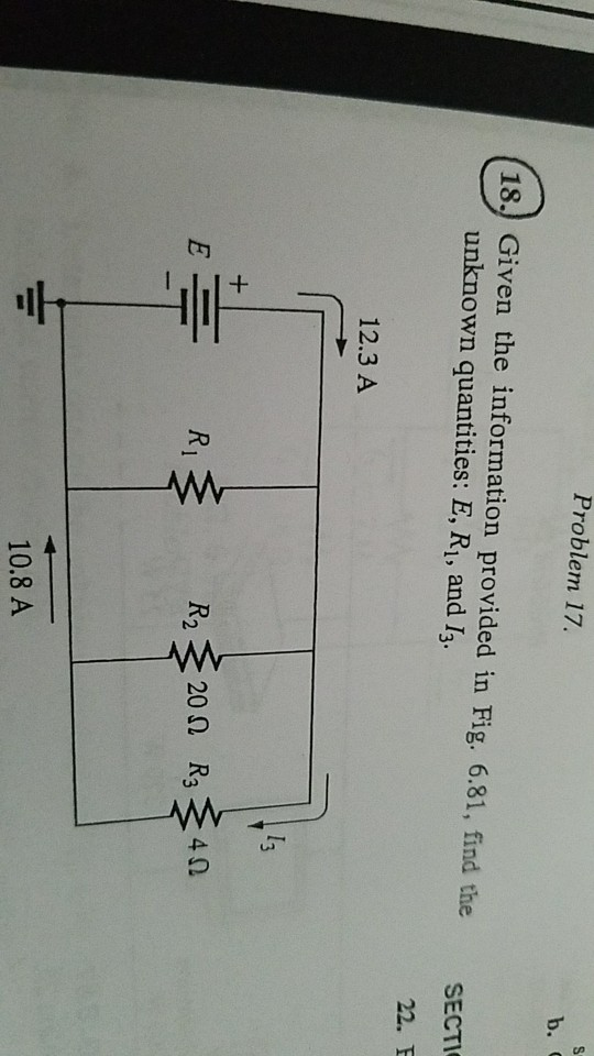 Solved Problem 17 B. 18.) Given The Information Provided In | Chegg.com