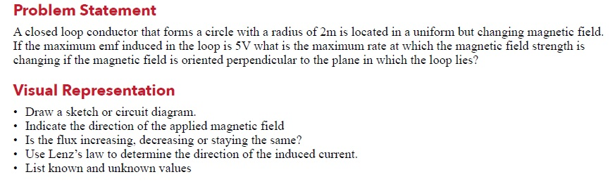 Solved Problem Statement A closed loop conductor that forms | Chegg.com