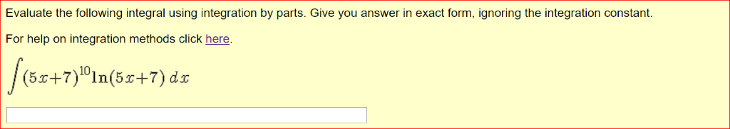 Solved Evaluate the following integral using integration by | Chegg.com