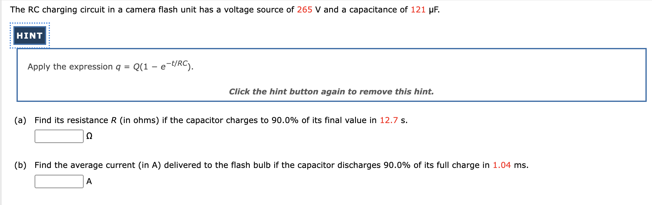 Solved The RC charging circuit in a camera flash unit has a