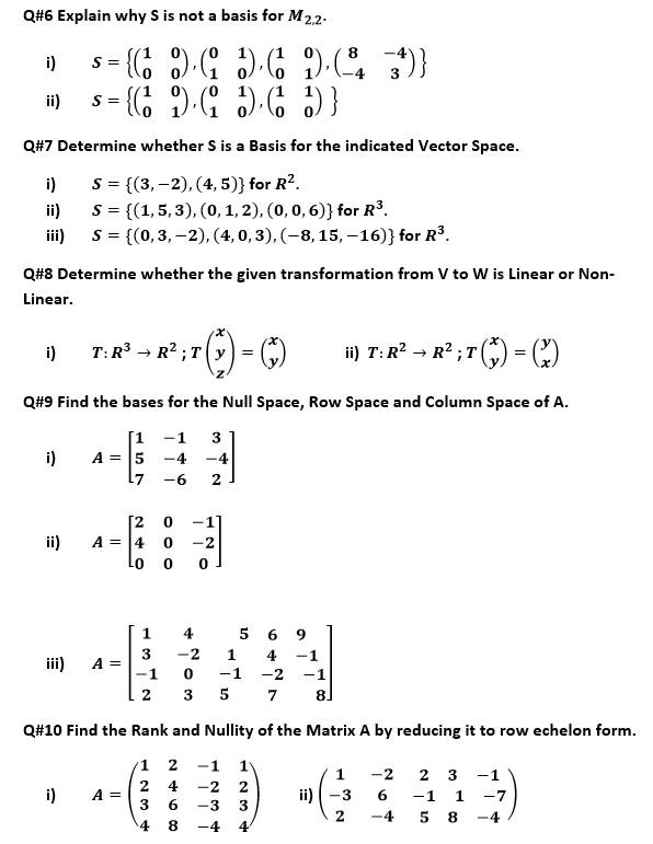 Solved Q 6 Explain Why S Is Not A Basis For M2 2 S I Chegg Com