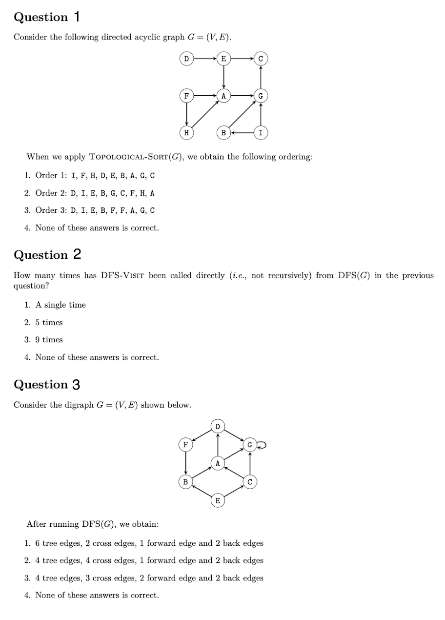 Solved Consider the following directed acyclic graph | Chegg.com