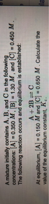 Solved A Mixture Initially Contains A, B, And C In The | Chegg.com