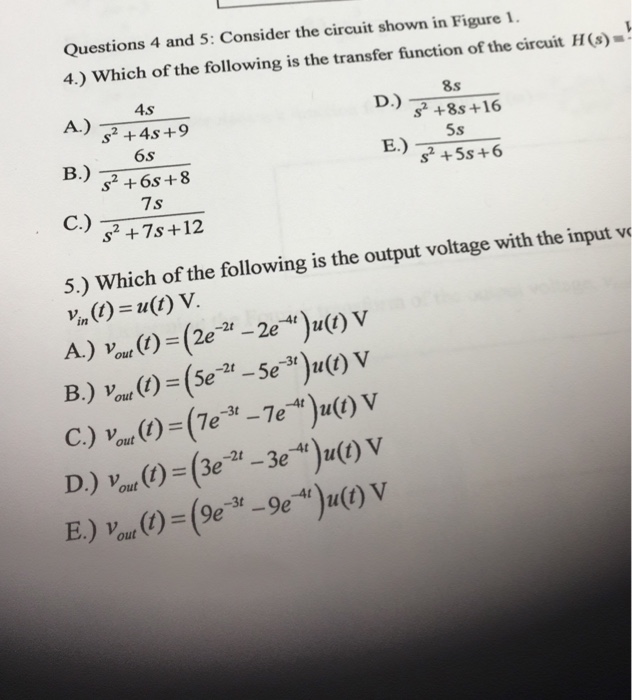 Solved Questions 4 and 5: Consider the circuit shown in | Chegg.com