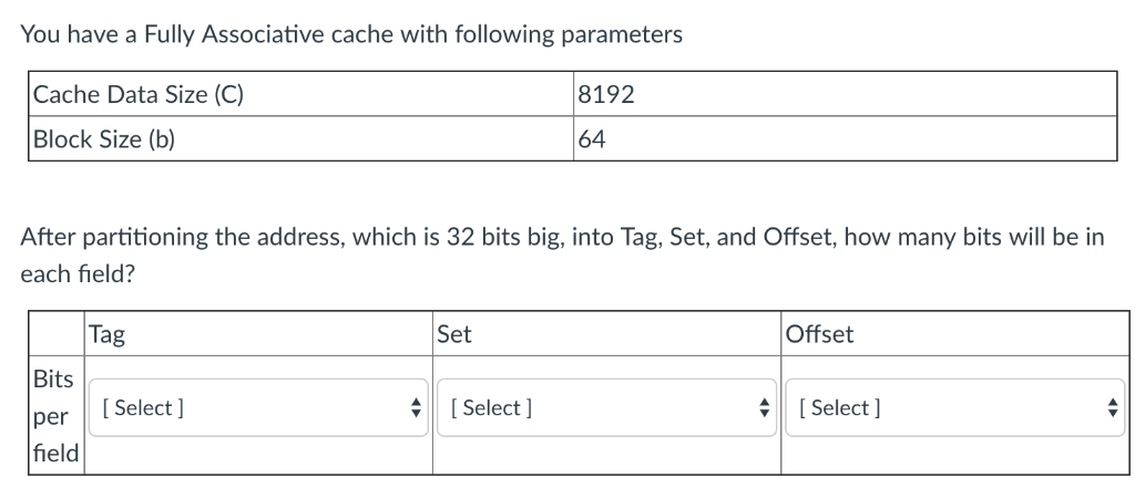 Solved You have a Fully Associative cache with following | Chegg.com