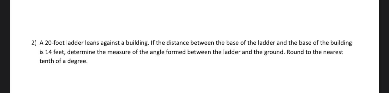 Solved 2) A 20-foot Ladder Leans Against A Building. If The | Chegg.com