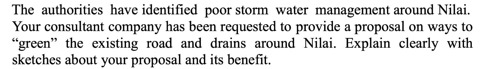 Solved The authorities have identified poor storm water | Chegg.com