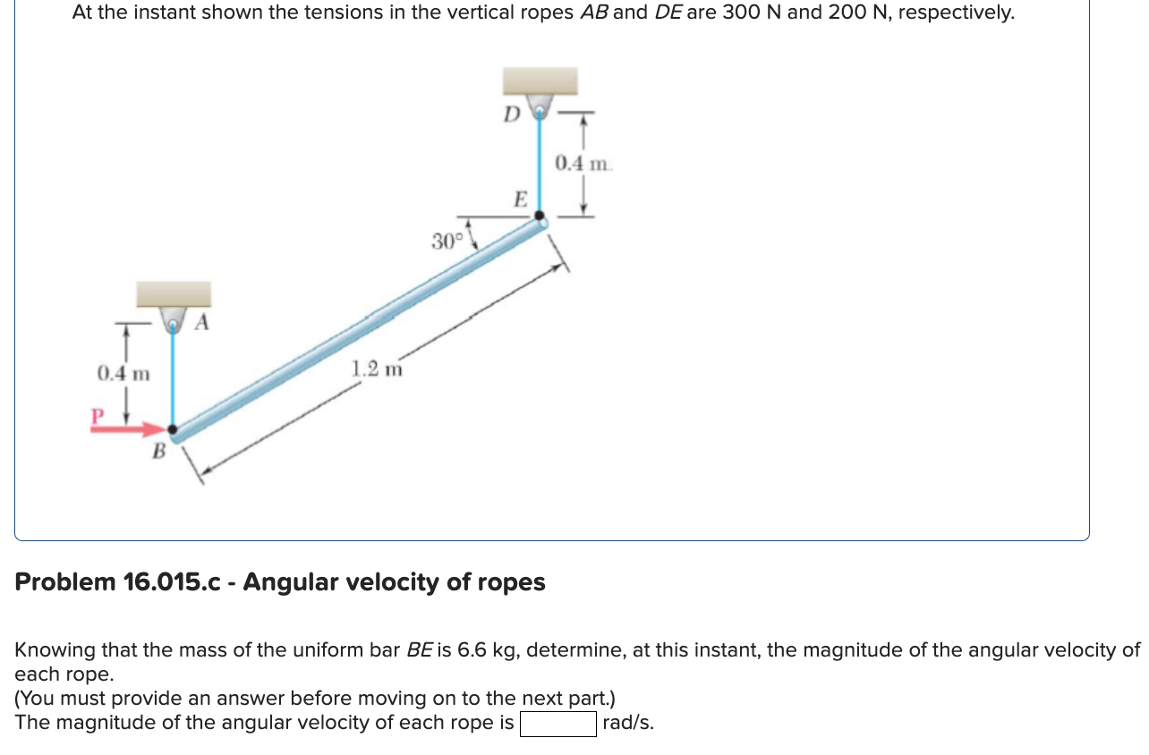 Solved At The Instant Shown The Tensions In The Vertical | Chegg.com