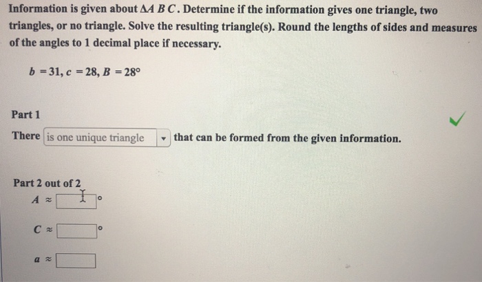 Solved Information is given about AA B C. Determine if the | Chegg.com