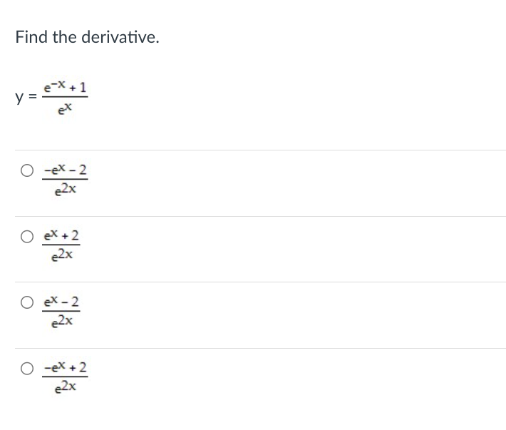 derivative of x 2 e x 1