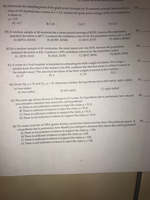 Solved Determine the sampling error if the grade point | Chegg.com