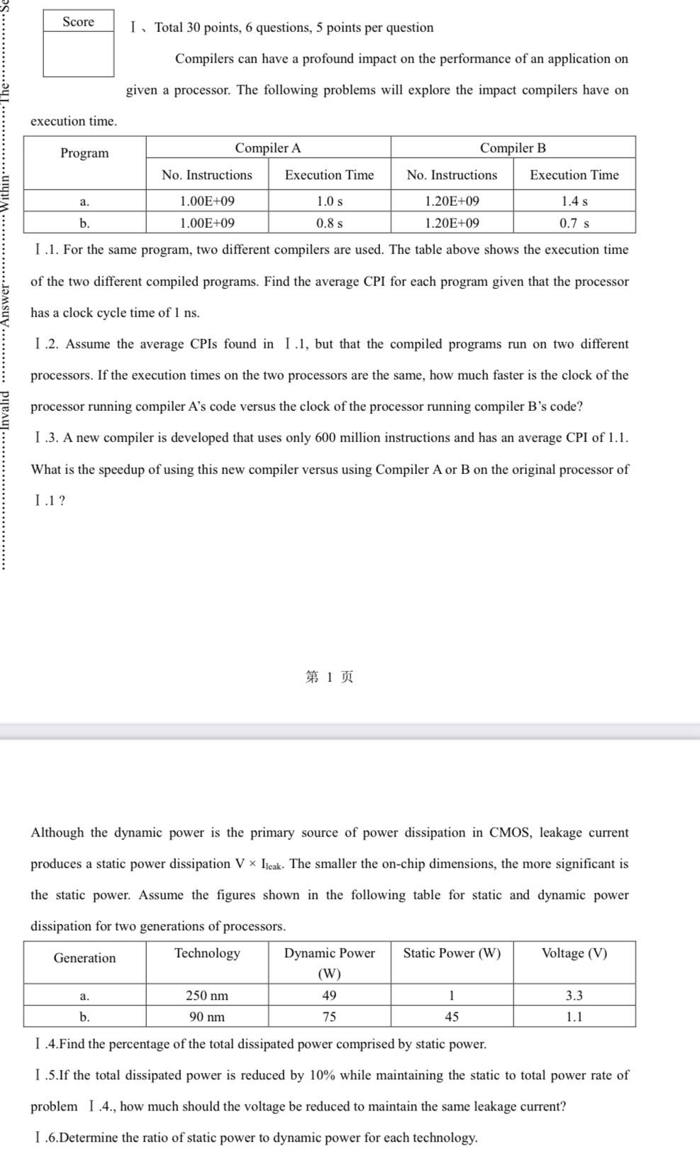 Solved Score I Total 30 points, 6 questions, 5 points per | Chegg.com