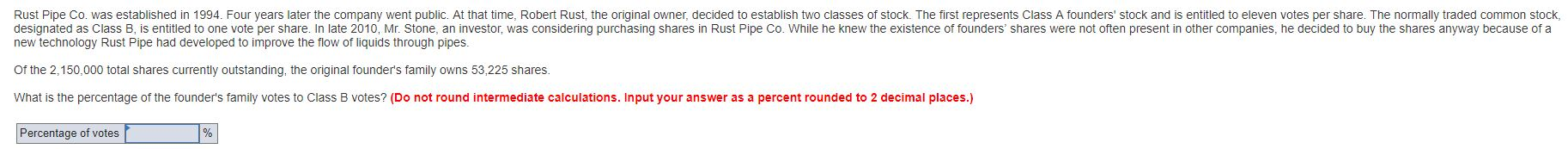 Solved Rust Pipe Co. Was Established In 1994. Four Years | Chegg.com