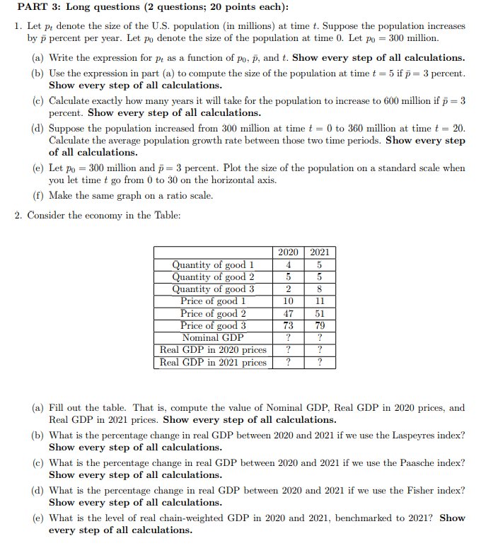 Solved PART 3: Long questions (2 questions; 20 points each): | Chegg.com