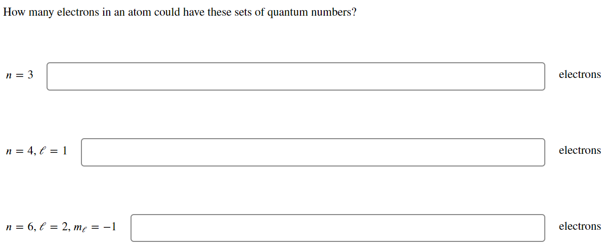 how many electrons in an atom can have n 2 l 1