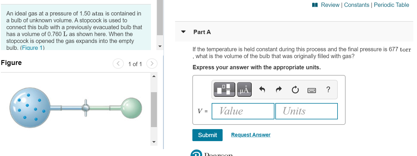 Solved n Review Constants Periodic Table An ideal gas at a | Chegg.com