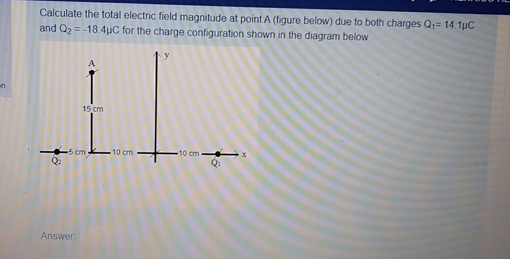 Solved Calculate the total electric field magnitude at point | Chegg.com