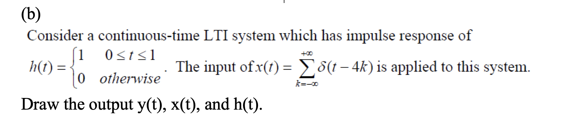 Solved Problem 2 Consider a continuous time LTI system has | Chegg.com