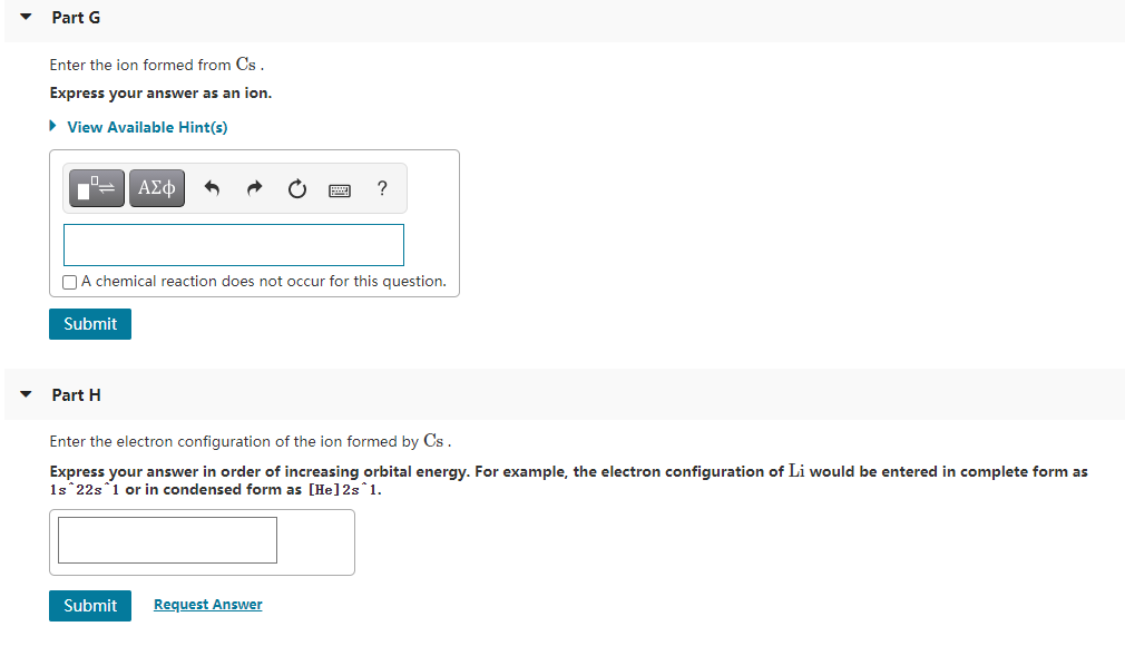 Solved Part A Predict The Charge Of The Ion Formed By Each Chegg