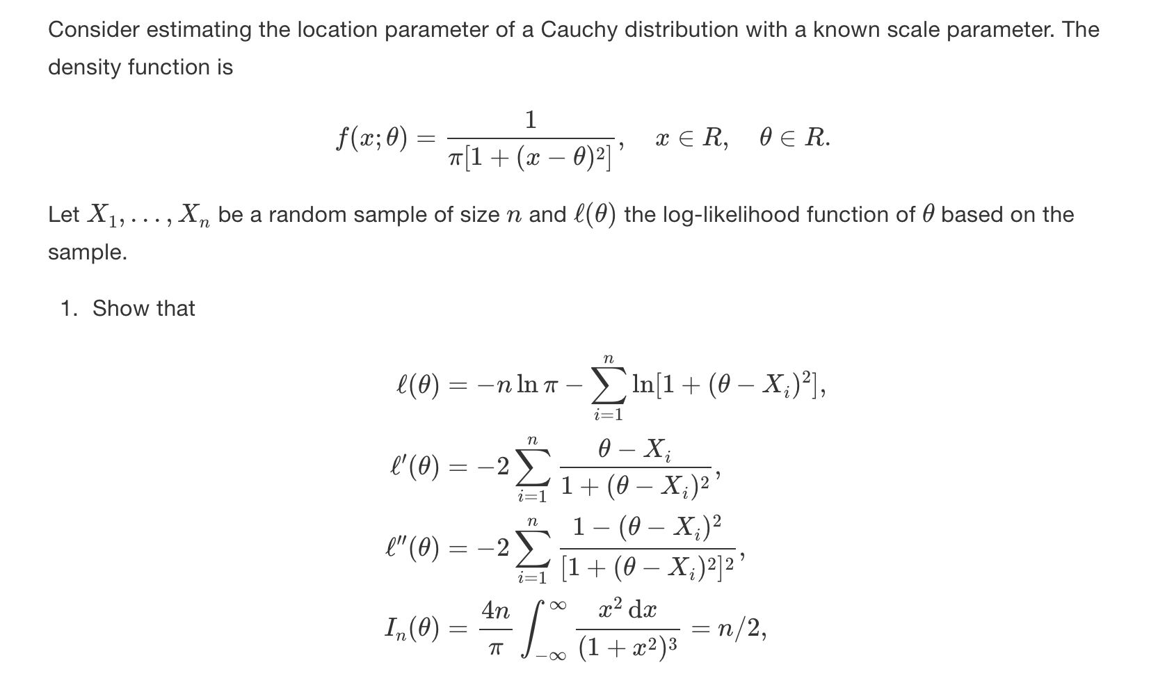 Solved Consider estimating the location parameter of a | Chegg.com