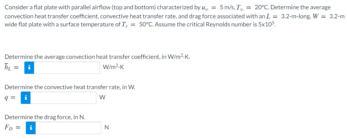 Solved Consider a flat plate with parallel airflow (top and | Chegg.com