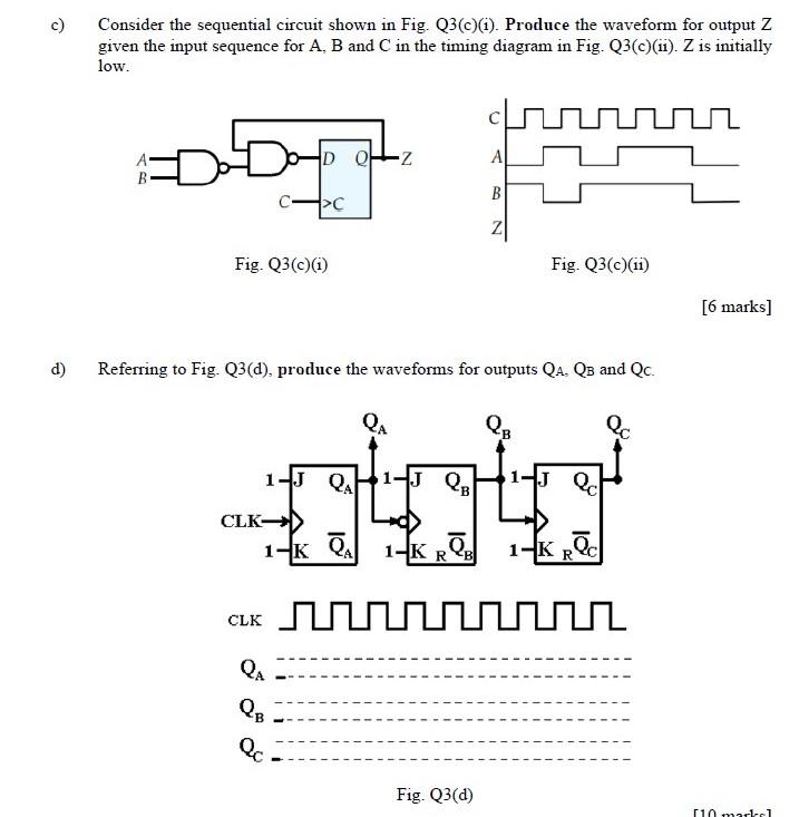 Solved c) Consider the sequential circuit shown in Fig. | Chegg.com