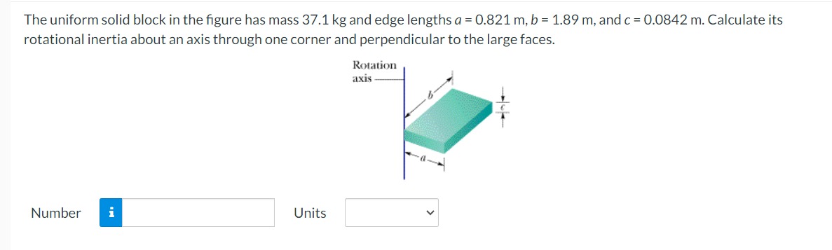 Solved The Uniform Solid Block In The Figure Has Mass 37.1 | Chegg.com