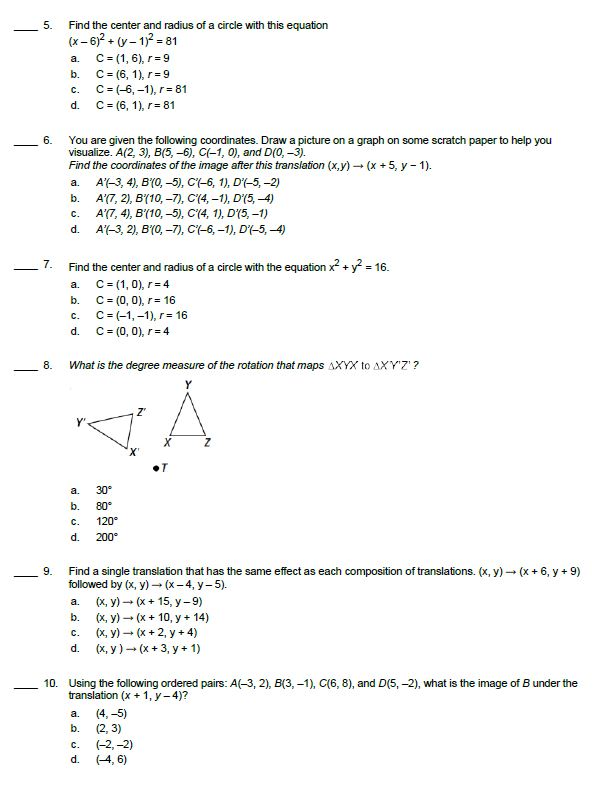 Solved 1 Using The Following Ordered Pairs A 5 5 B Chegg Com