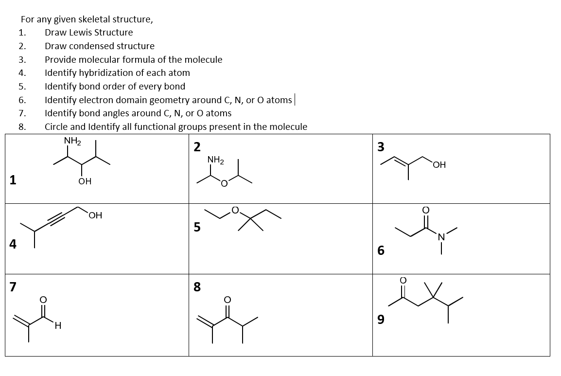 Solved For any given skeletal structure, 1. Draw Lewis | Chegg.com