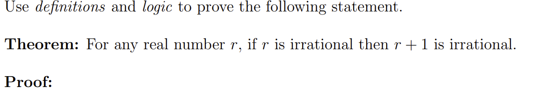 Solved Use definitions and logic to prove the following | Chegg.com