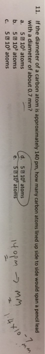 solved-if-the-diameter-of-a-carbon-atom-is-approximately-140-chegg